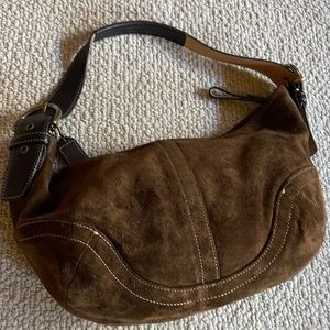 Brown Suede Coach Purse